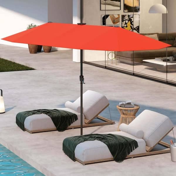 Costway 13 ft. Metal Market Solar Large Patio Umbrella with