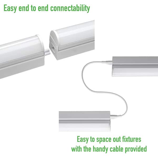 2 ft. 20-Watt Equivalent 900 Lumens Integrated LED White Strip Light Fixture 4000K Linkable Plug-in Direct Wire (6-Pack) 2 ft. 20-Watt Equivalent 900 Lumens Integrated LED White Strip Light Fixture 4000K Linkable Plug-in Direct Wire (6-Pack)
