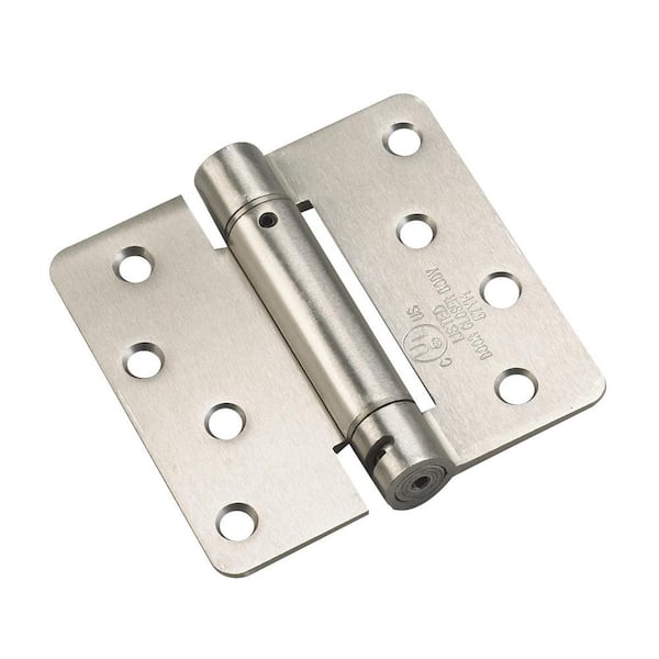 Onward 4 in. x 4 in. Brushed Nickel Self Closing Full Mortise Spring ...