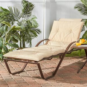 Solid Sand Outdoor Chaise Lounge Pad