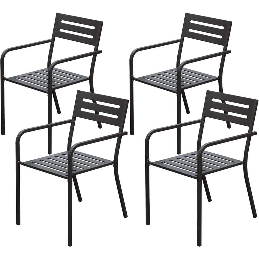 Black Metal Dining Chairs for Kitchen and Dining Room (Set of 4) price history on PriceWatchPro