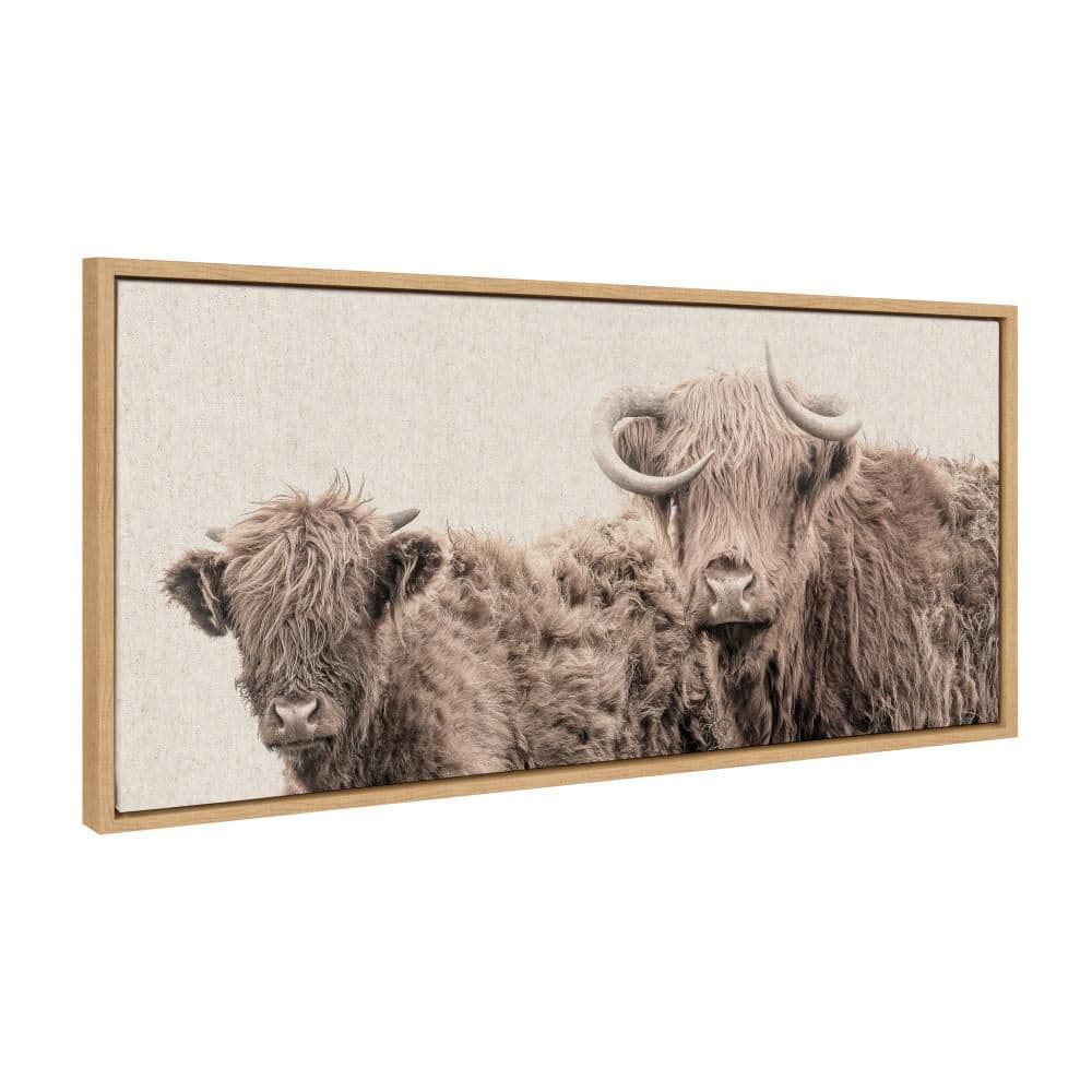 Sylvie 2-Highland Cow Best Friends by The Creative Bunch Studio Framed Art Print 18 in. x 40 in. price history on PriceWatchPro