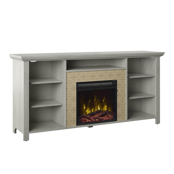 Twin Star Home 65 in. Freestanding Wooden Electric Fireplace TV Stand in Fairfax Oak