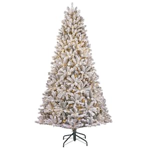 7.5 ft. Starry Light Fraser Fir Flocked LED Pre Lit Artificial Christmas Tree with 1500 Color Changing Lights
