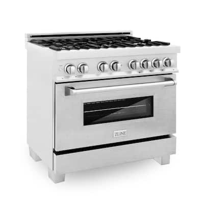 36" 4.6 cu. ft. Dual Fuel Range with Gas Stove and Electric Oven in DuraSnow Stainless Steel