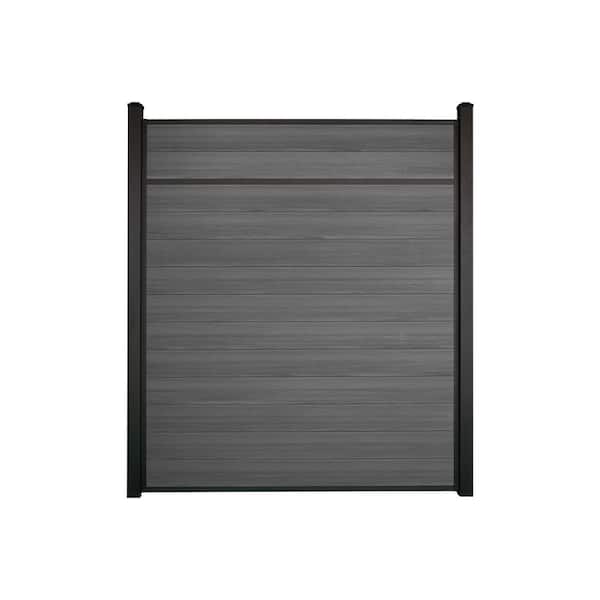 Slipfence 7 ft. H x 6 ft. W x 3/4 in. Thick Ash - Light Grey - Composite Tongue and Groove Horizontal Fence Panel