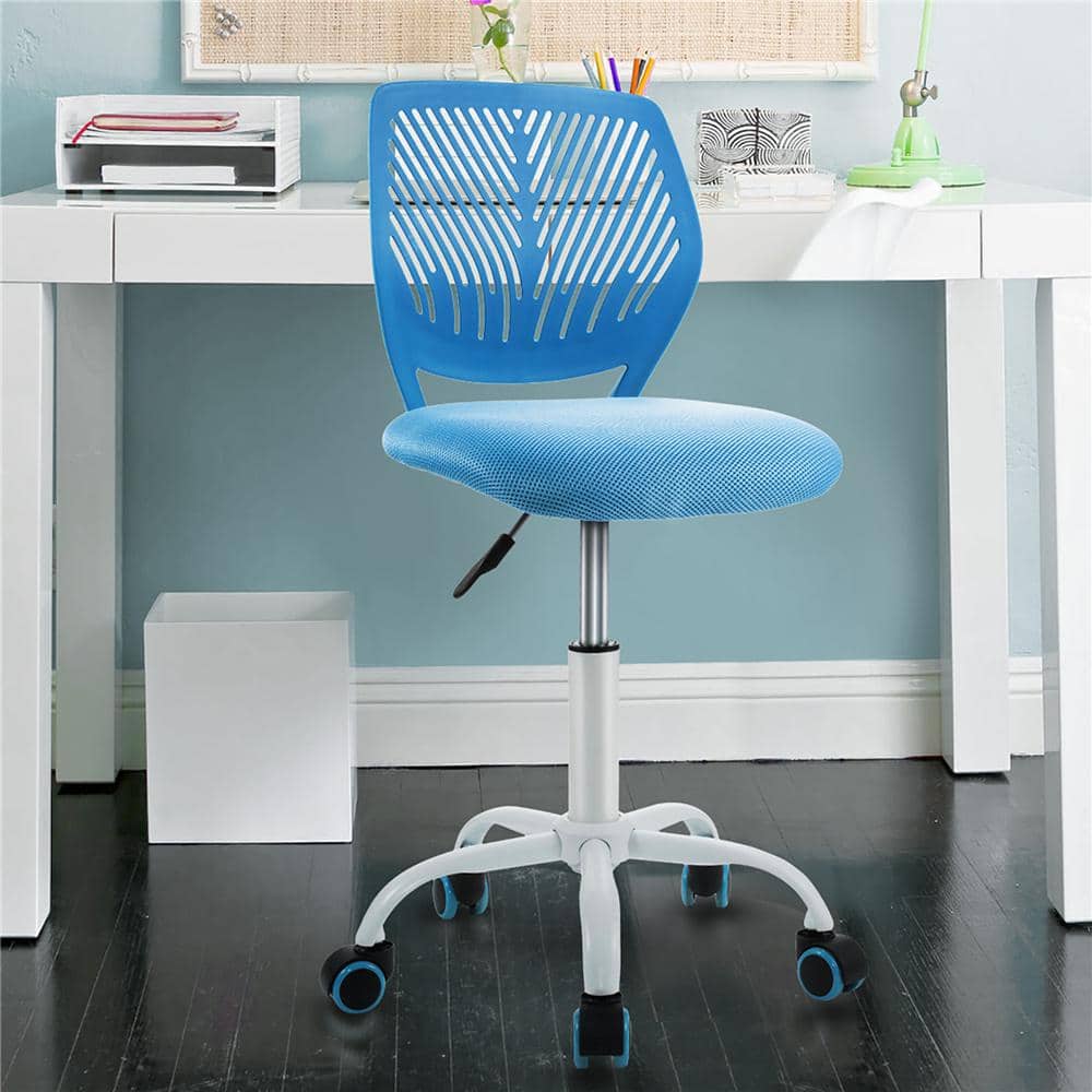 Blue Mesh Adjustable Height Children's Swivel Chair