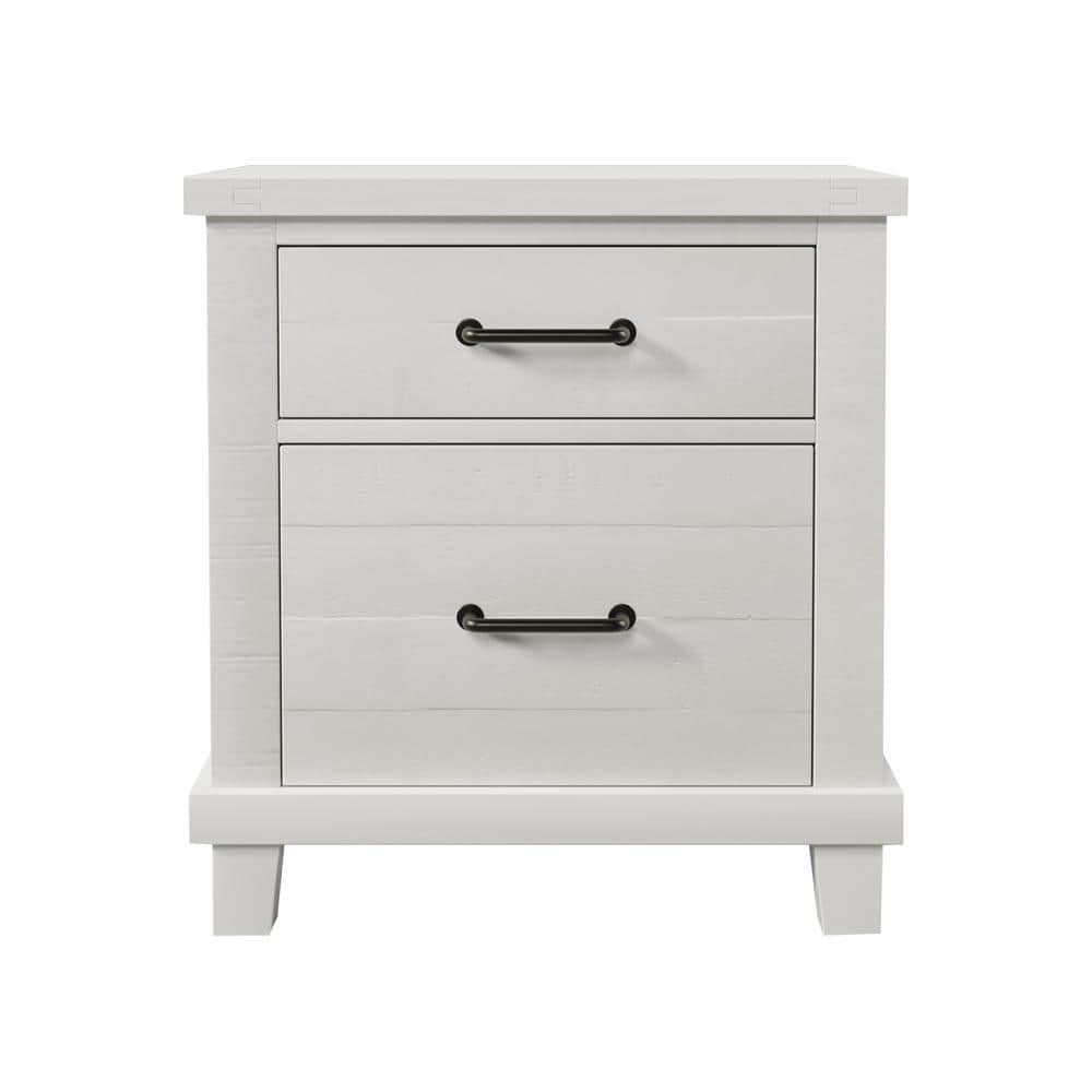 The - HAWF301524AAK Depot White 2-Drawer Cecil Nightstand Home