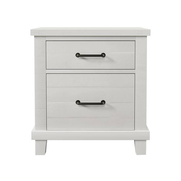 Cecil White 2-Drawer Nightstand HAWF301524AAK - The Home Depot