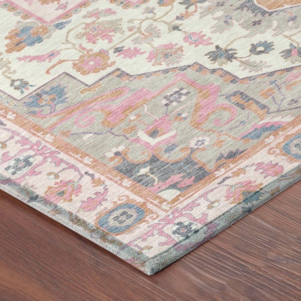 Chantille Machine Washable Indoor/Outdoor Abstract ACN2674 Pink 5 ft. x 7 ft. 6 in. Area Rug