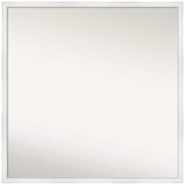 Amanti Art Breeze Distressed White 27 in. W x 27 in. H Square Non-Beveled Wood Framed Wall Mirror in White