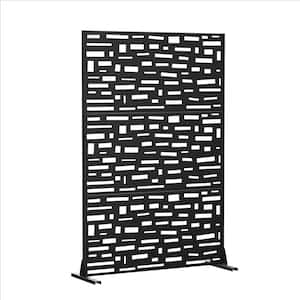 72 in. Gerald Metal Outdoor Garden Fence Privacy Screen Garden Screen Panels in Black