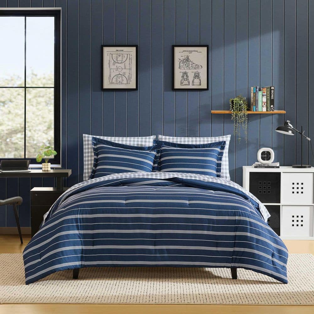 Mariners Line 5-Piece Captain Blue/White Microfiber Tw/Twxl Bed in a Bag price history on PriceWatchPro
