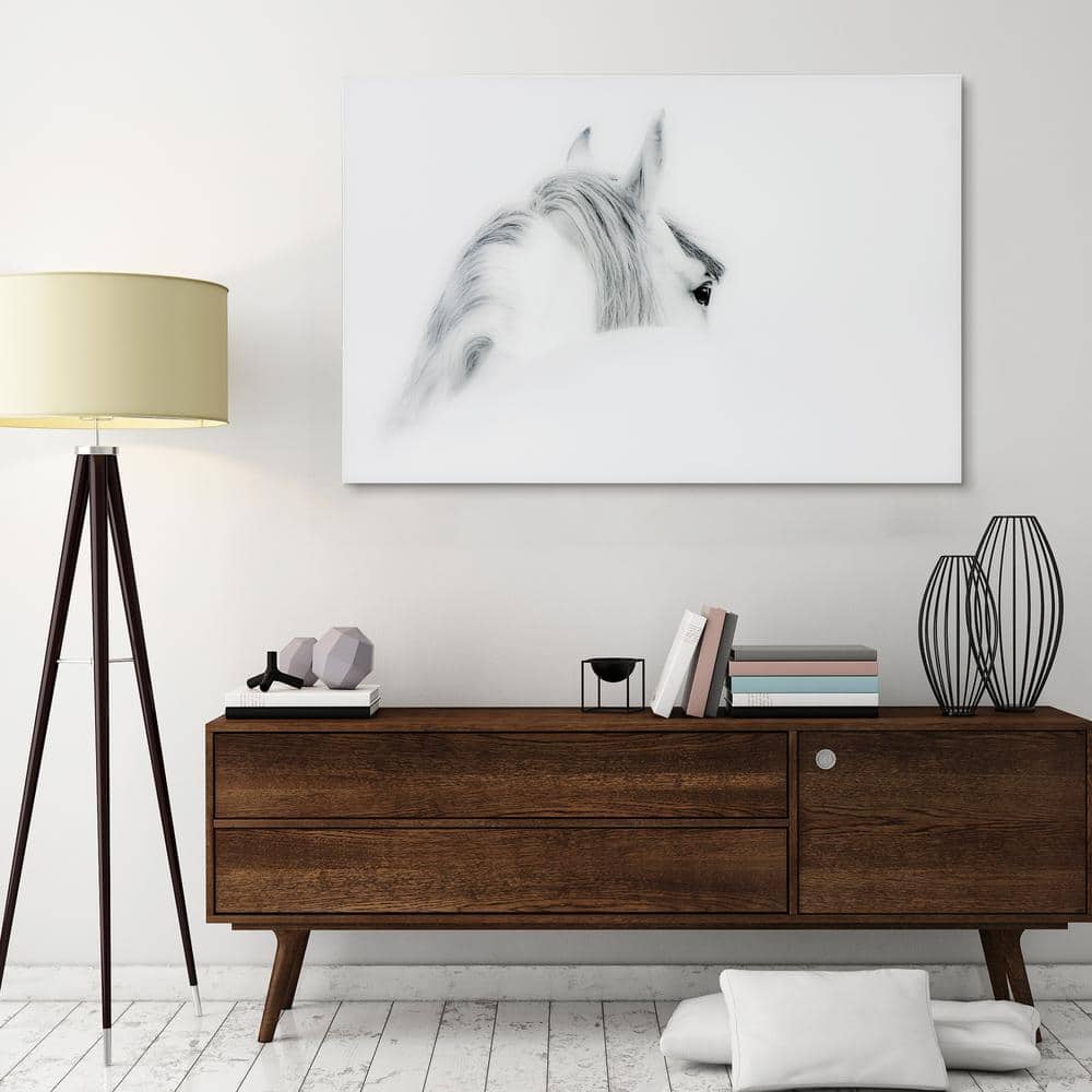 Blanco Mare Horse Frameless Tempered Glass Wall Art, 48" x 32"