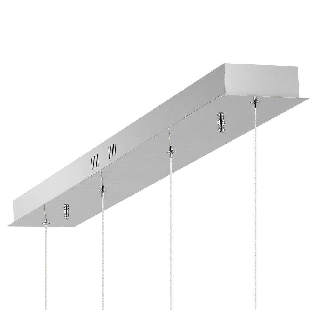 Elena Teardrop Chrome 47" LED Linear Pendant with Frosted Shade
