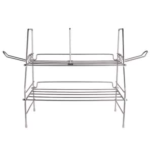 Steel Wire Gaming Rack, Storage and Organizer of Gaming Gear and Accesories with 2-Side Hooks for Controllers, Dark Gray
