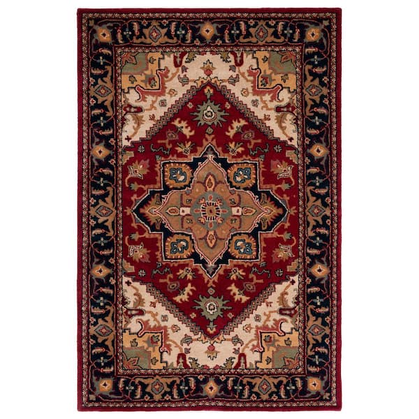 SAFAVIEH Heritage Red 3 ft. x 5 ft. Border Floral Medallion Area Rug