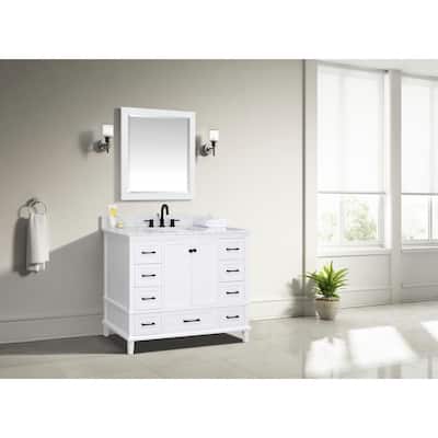 Bathroom Vanities With Tops, White Bathroom Vanity With Grey Granite Top Dining Table