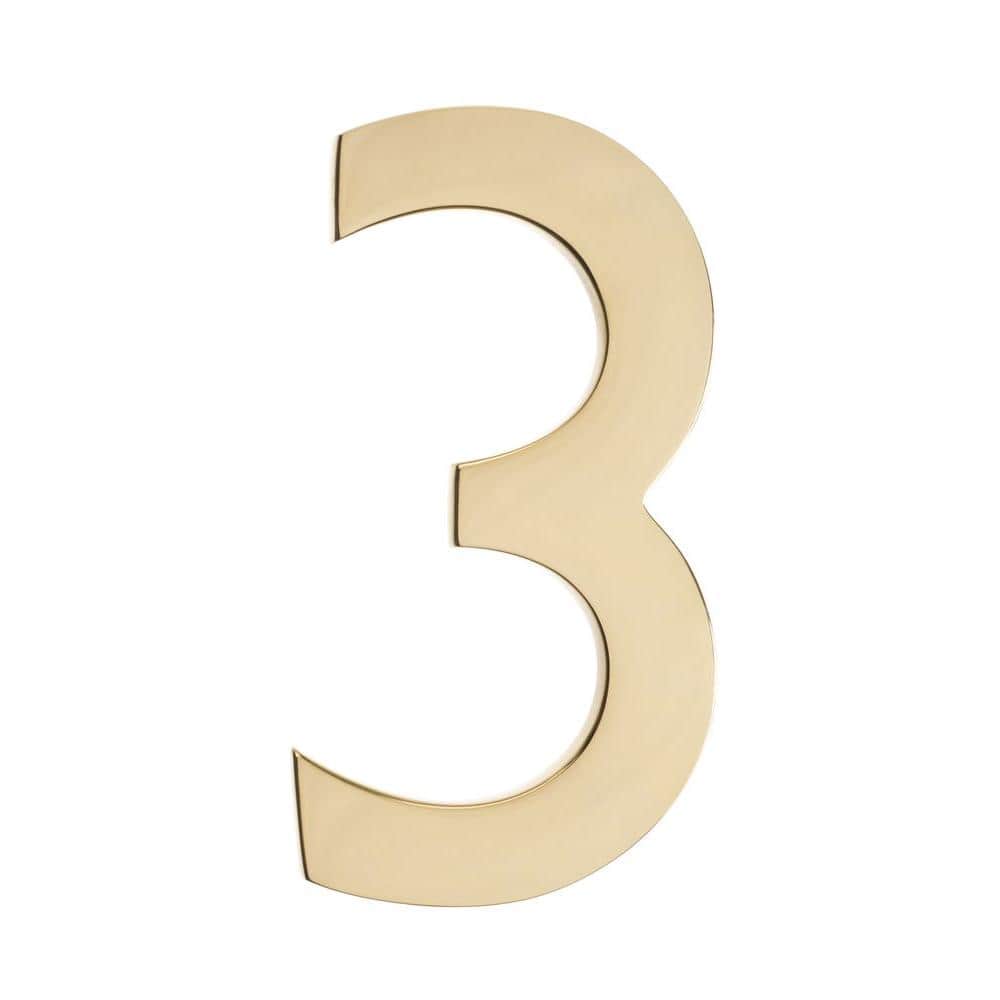 4 In. Polished Brass Floating House Number 3 price history on PriceWatchPro