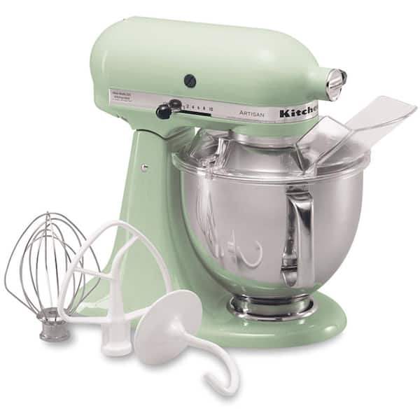 KitchenAid Artisan 5 Qt. 10-Speed Silver Stand Mixer with Flat Beater,  6-Wire Whip and Dough Hook Attachments KSM150PSCU - The Home Depot