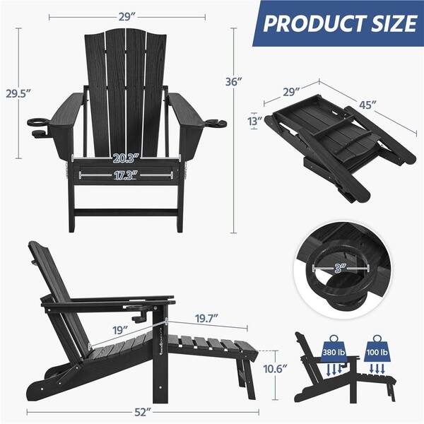 Yaheetech Adirondack Chair All Weather Outdoor Patio Folding Fire