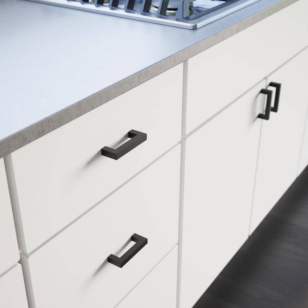 Matte Black Modern Rectangular Cabinet Handle Pull