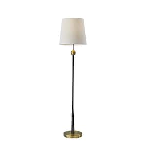 Francis 61 in. Black and Antique Brass Floor Lamps