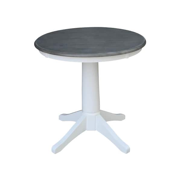 International Concepts 30 in. Round Top Heather Gray/White Solid Wood Dining Table
