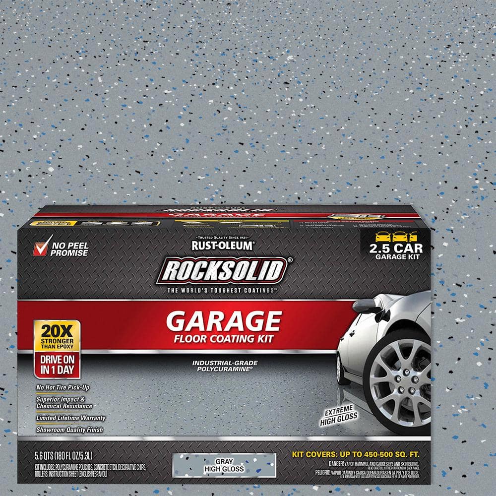 Rust Oleum RockSolid 180 oz. Gray Polycuramine 2.5 Car Garage