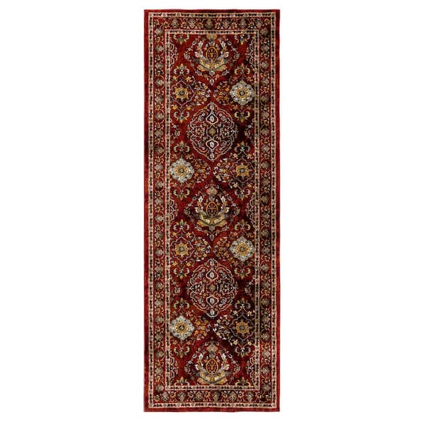 Carmen Annet Red 3 ft. x 8 ft. Trellis Indoor Runner