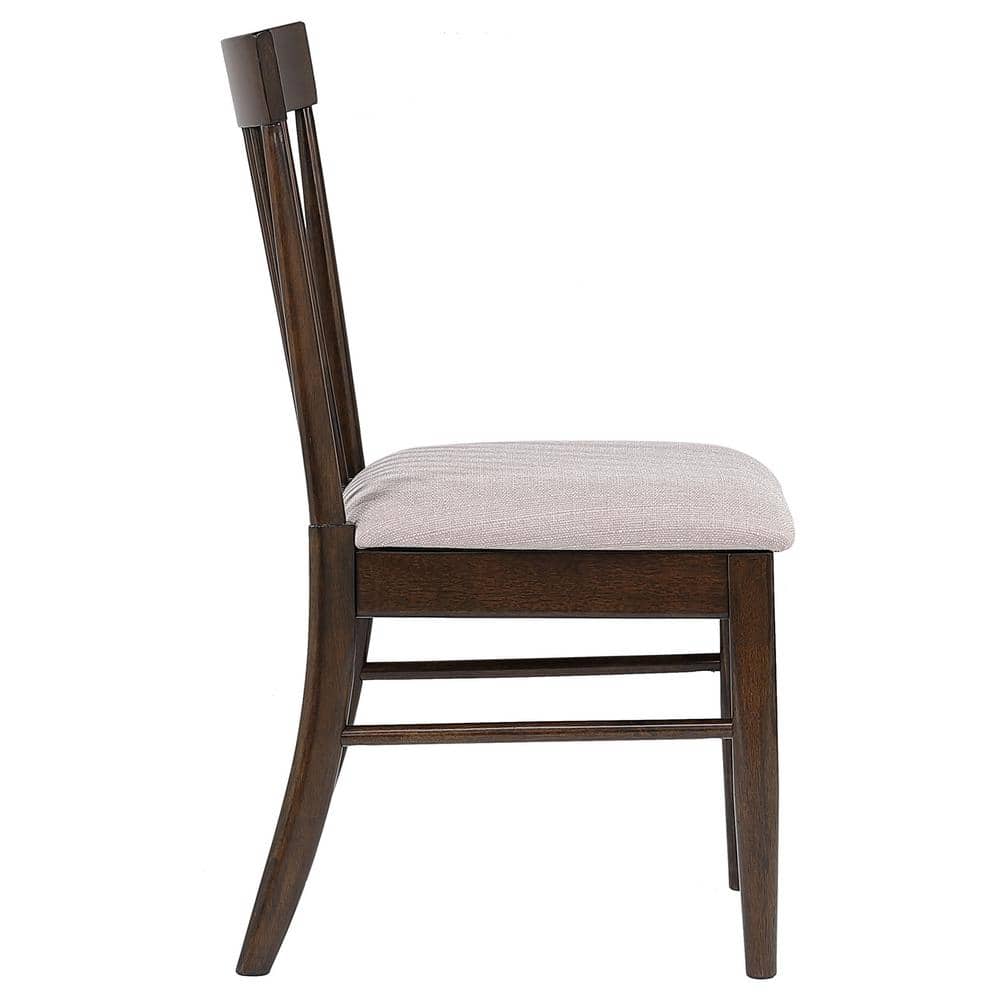 Gray Mid Century Modern Wood Slat Side Chair