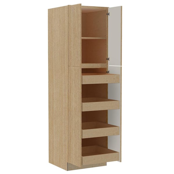 Hargrove 24 in. W x 24 in. D x 84 in. H Assembled Plywood Pantry Kitchen Cabinet in Vanguard Oak with 4ROT Soft Close