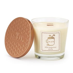 White Peppermint Mocha Scented Jar Candle 5.7 oz. in Natural