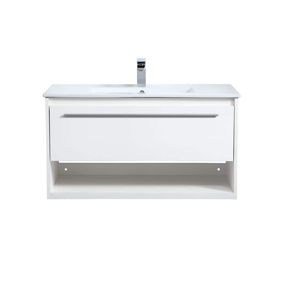 Simply Living 36 in. W x 18.31 in. D x 19.69 in. H Bath Vanity in White wit