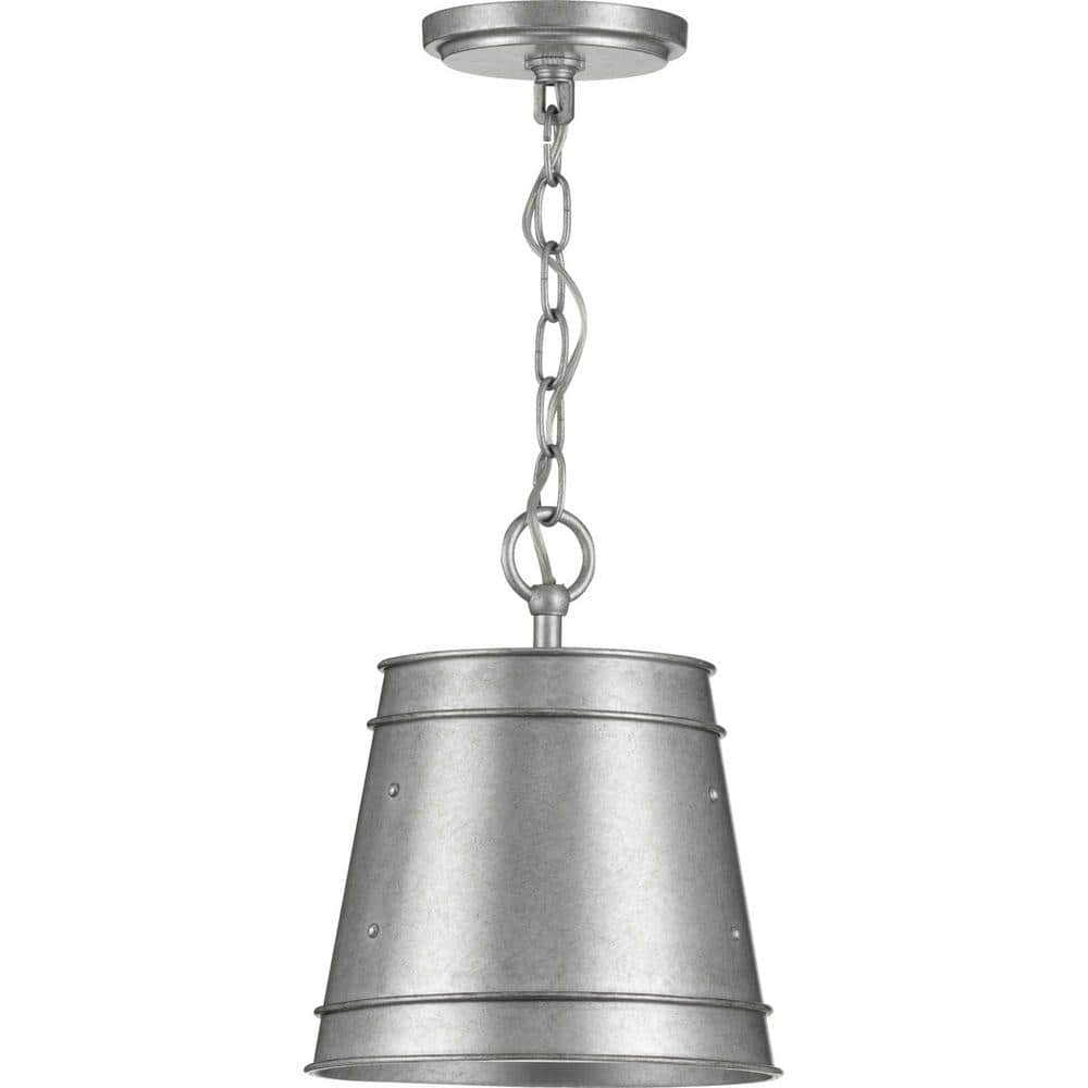 Silver Glass Farmhouse Indoor/Outdoor Pendant Light