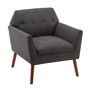 Take a Seat Andy Mid Century Dark Gray Fabric Upholstered Modern Accent Lounge Armchair