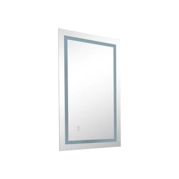 AOPSPS 24 in. W x 41 in. H Large Rectangular Frameless LED Light Wall Bathroom Vanity Mirror in White