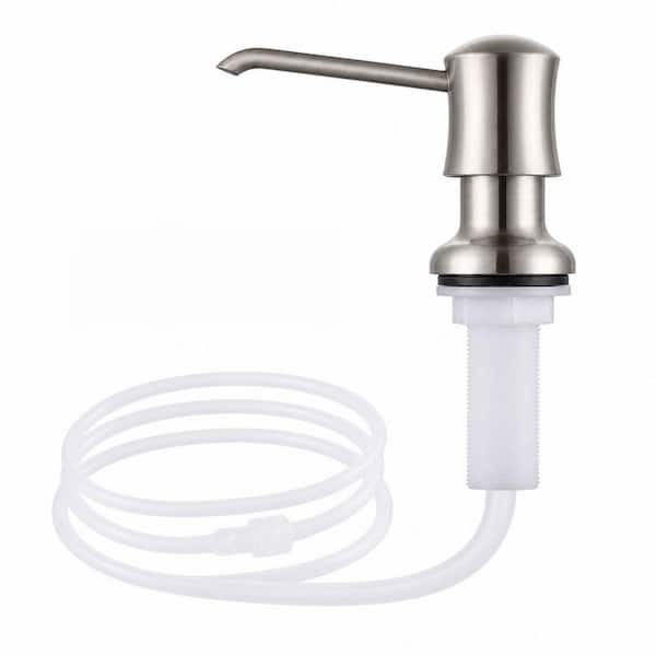 Sink Soap Dispenser with 40 in. Silicone Extension Tube Kit for Kitchen Sink, Connect to Soap Bottle Directly, Nickel