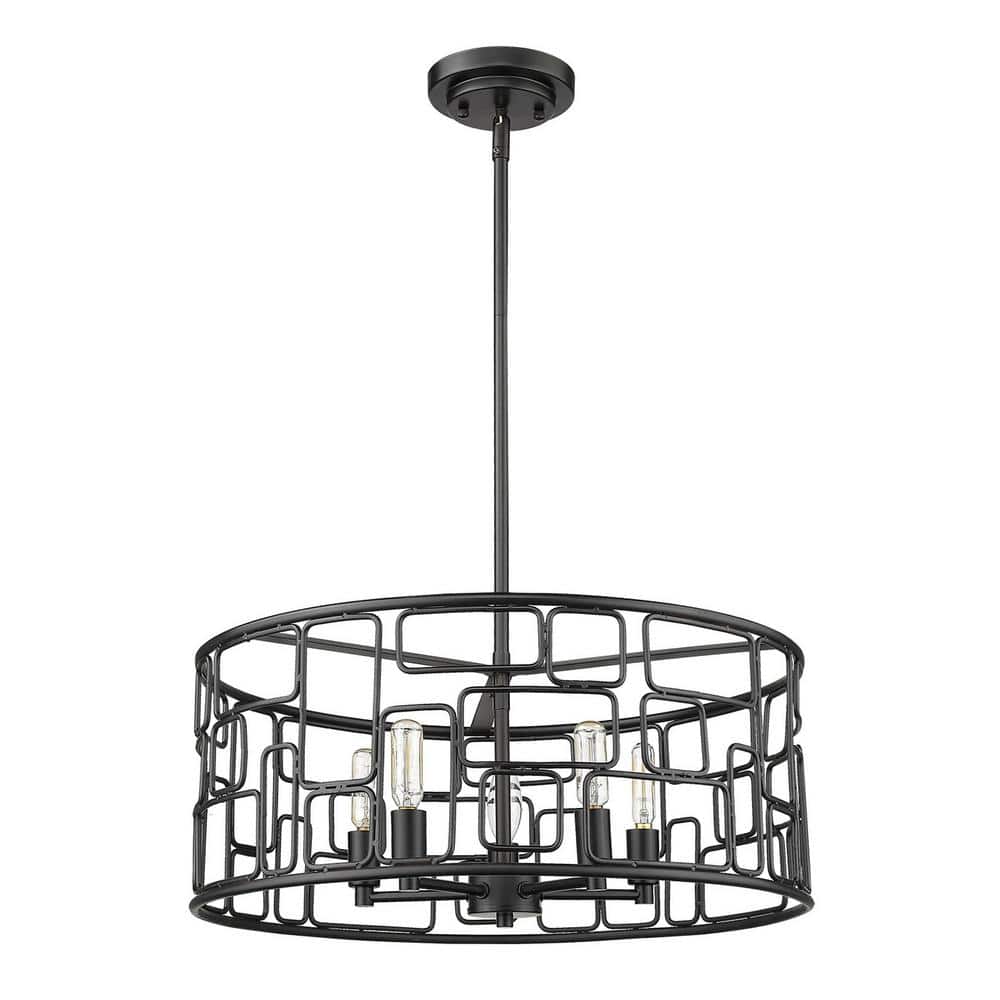 Amoret 5-Light Matte Black Convertible Pendant price history on PriceWatchPro