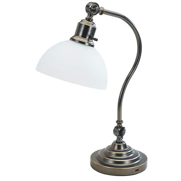 Black Indoor Traditional Desk Lamp, Home Depot Desk Lamp With Usb Port