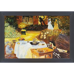 The Luncheon by Claude Monet Gallery Black Framed Food Oil Painting Art Print 28 in. x 40 in.