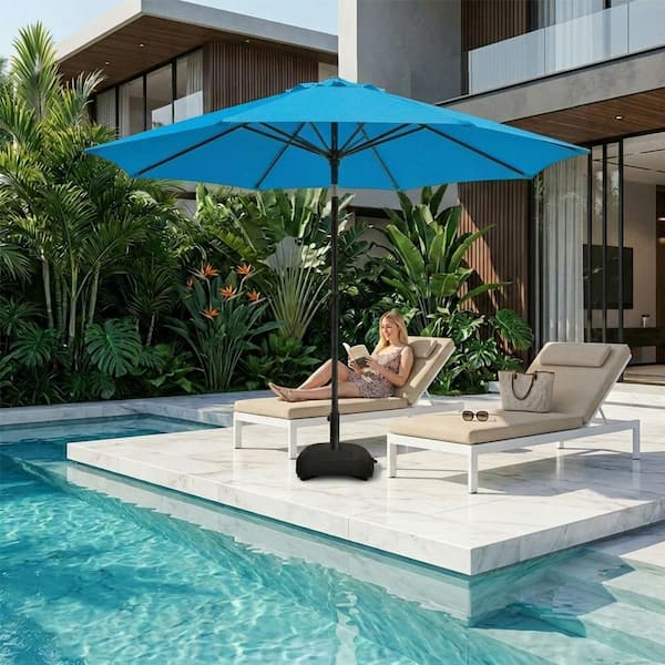 42 inch round patio table cover with umbrella hole Outdoor 42'' Round Dining Table with 2.24'' Umbrella Hole, Cast Aluminum Tabletop, for Patio, Garden, Backyard and Balcony, Black with Gold-painted