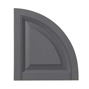 15 in. x 17 in. Polypropylene Raised Panel Gray Arch Shutter Top Pair