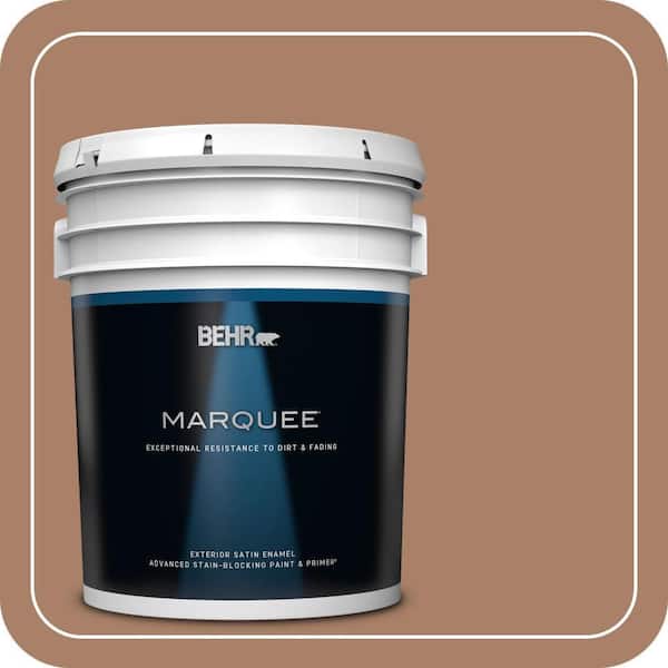 BEHR MARQUEE 5 gal. #MQ2-42 Warm Cognac Satin Enamel Exterior Paint & Primer