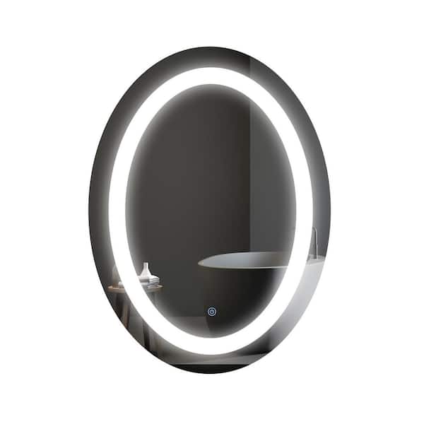 Modland Yuris 24 in. W x 32 in. H Oval Frameless LED Mirror Dimmable Anti-Fog Wall-Mounted Bathroom Vanity Mirror