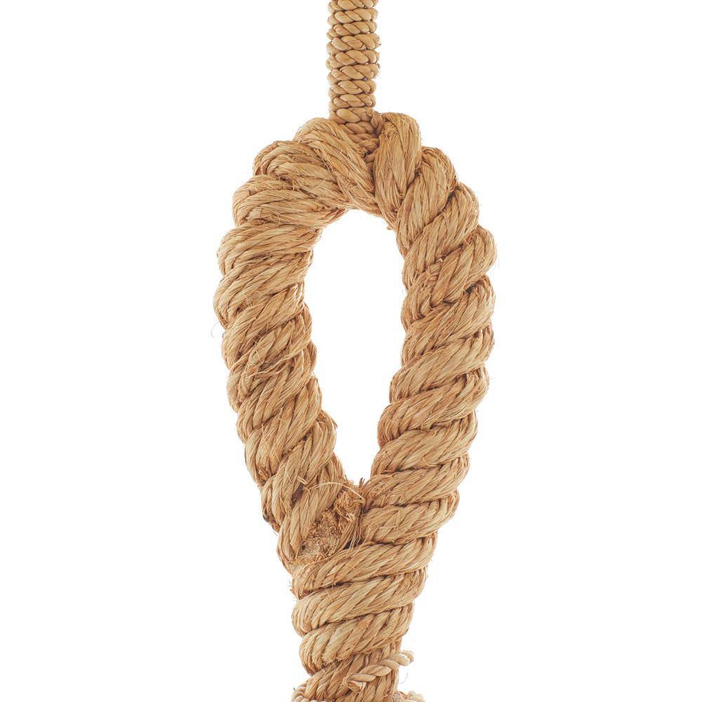 Rustic Brown Twisted Rope Table Lamp with Fabric Shade