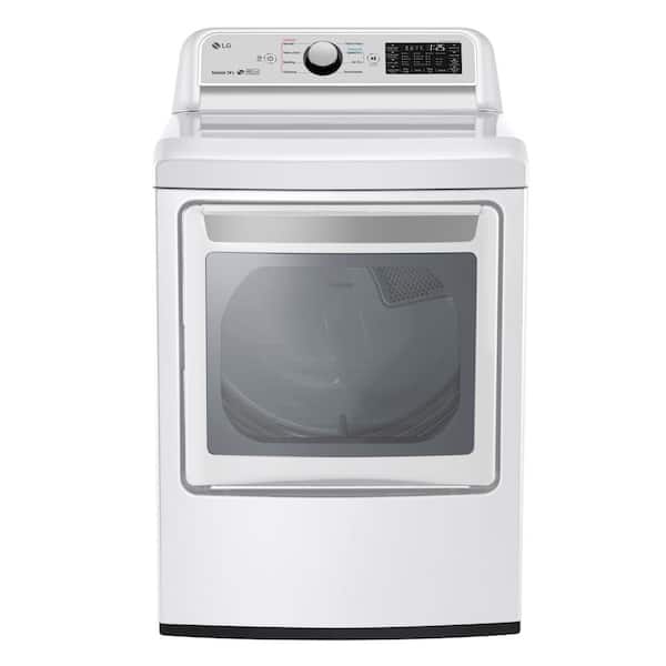 LG 7.3 Cu. Ft. SMART Vented Electric Dryer in White with EasyLoad Door and Sensor Dry Technology