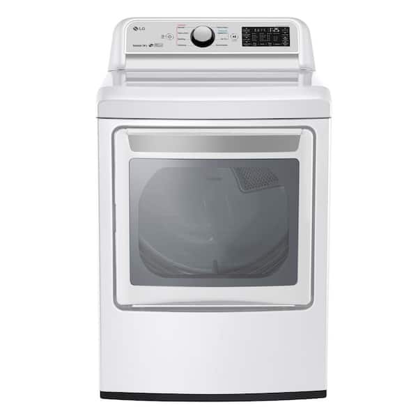 LG 7.3 Cu. Ft. SMART Vented Gas Dryer in White with EasyLoad Door and Sensor Dry Technology