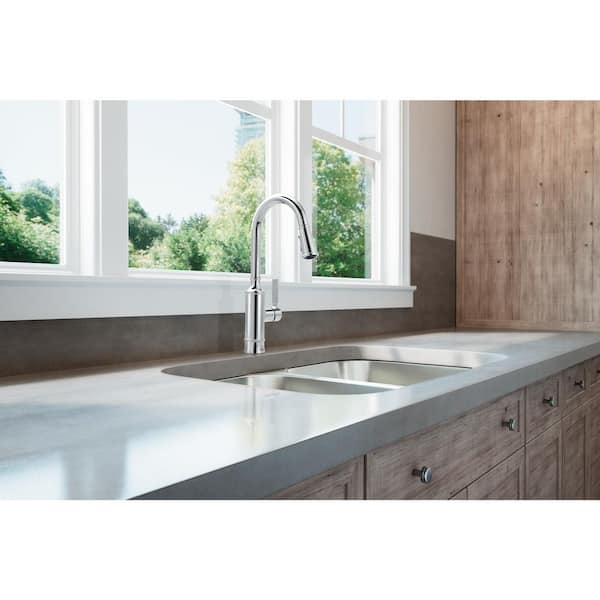Gilden Single Handle Pull-Down Sprayer Kitchen Faucet with Reflex and Power Boost in Chrome
