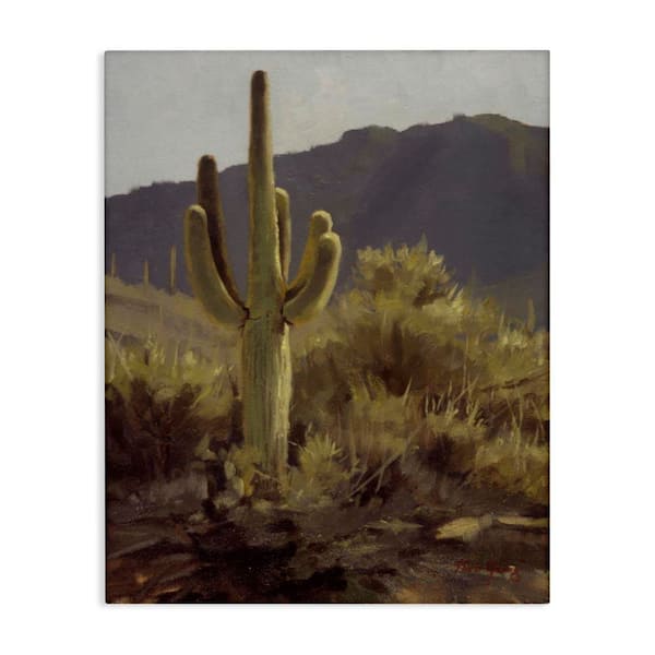 Stupell Industries Bold Cactus Mountain Overlook by Paco Young Unframed Nature Graphic Art Print 20 in. x 16 in.